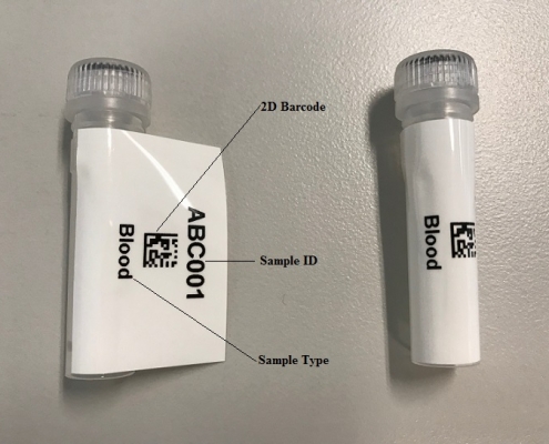 Sample tube label